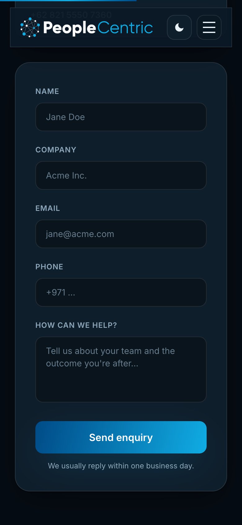 PeopleCore on a phone — Start a conversation